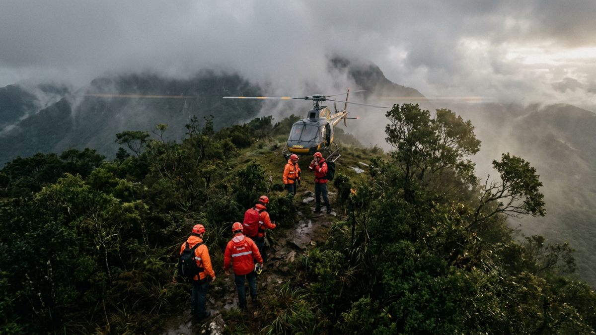 Mau tempo dificulta buscas por helicóptero de Rick em SC — Imagem Ilustrativa